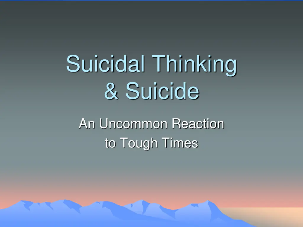 suicidal thinking suicide