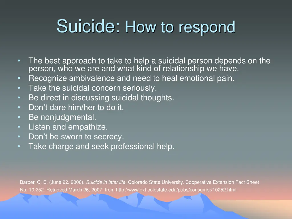 suicide how to respond