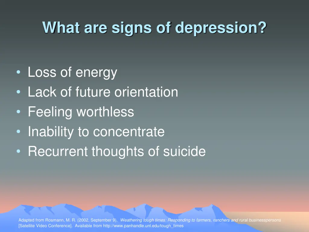 what are signs of depression