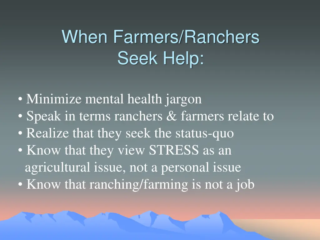 when farmers ranchers seek help