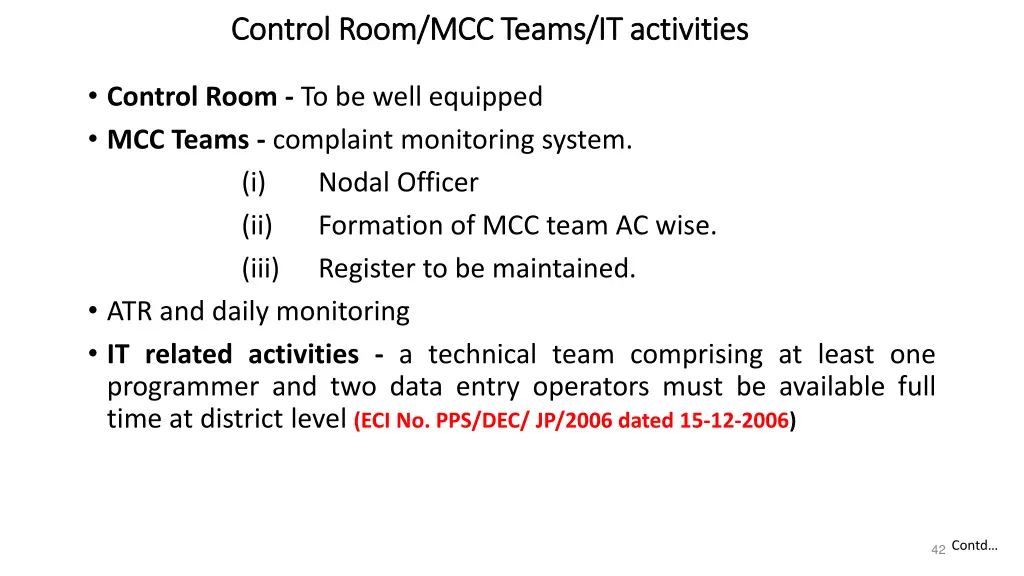 control room mcc teams it activities control room