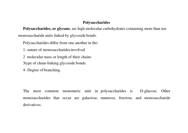 polysaccharides