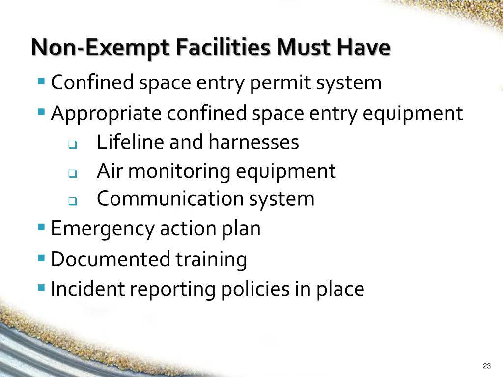 confined space entry permit system appropriate