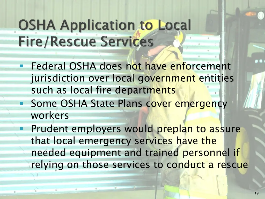 federal osha does not have enforcement