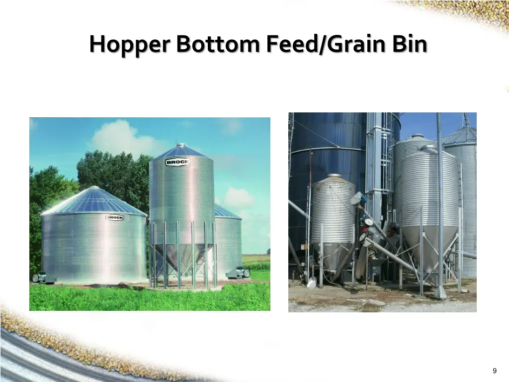 hopper bottom feed grain bin