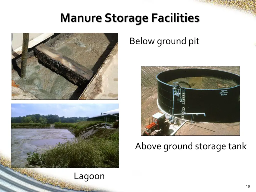 manure storage facilities