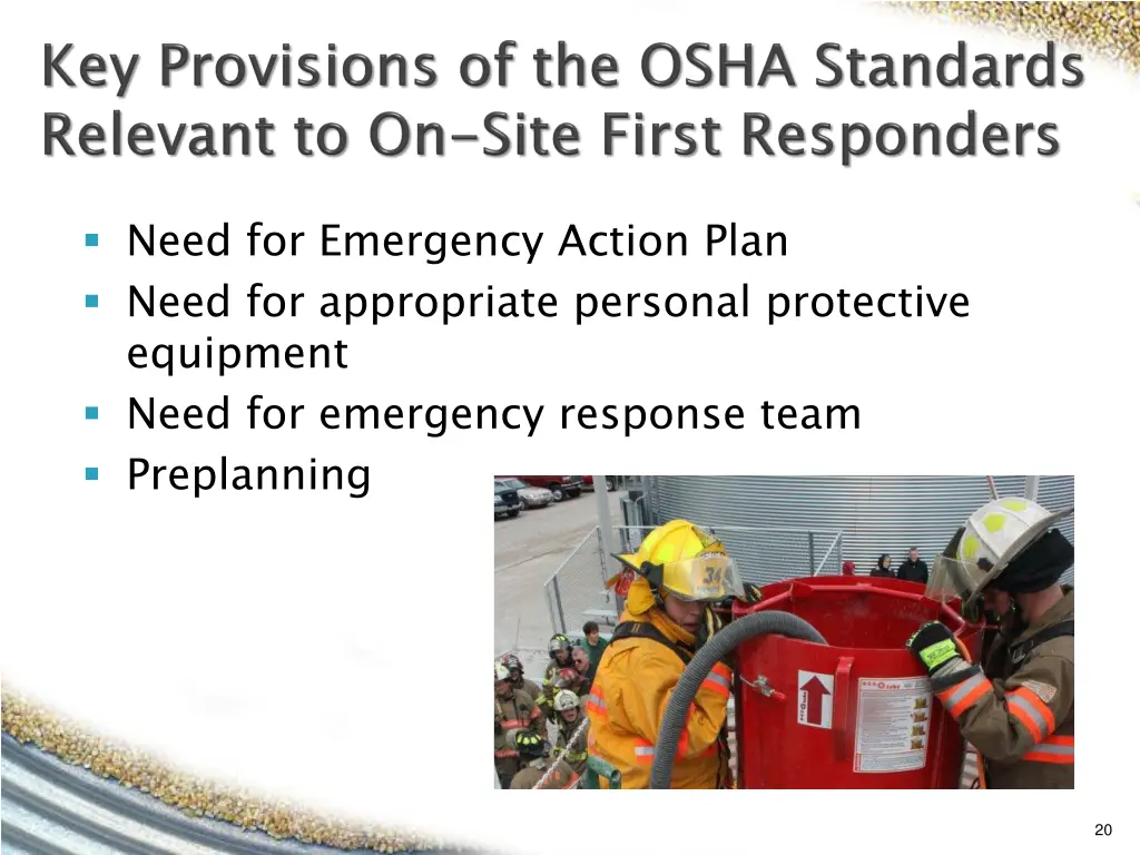 need for emergency action plan need