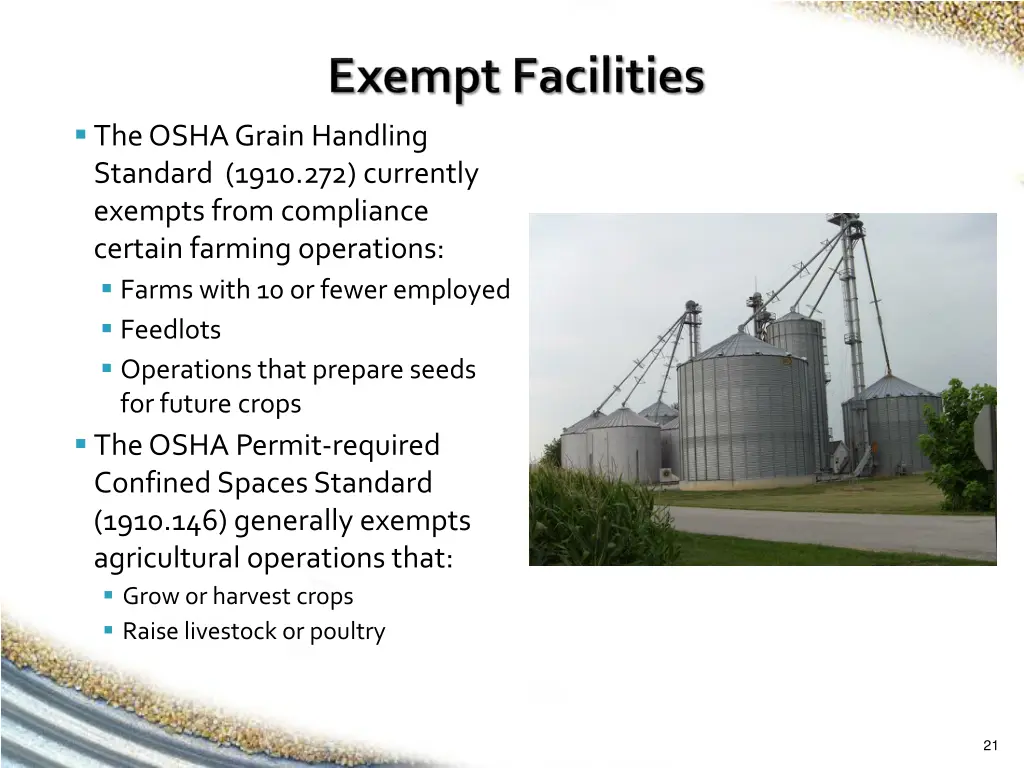 the osha grain handling standard 1910