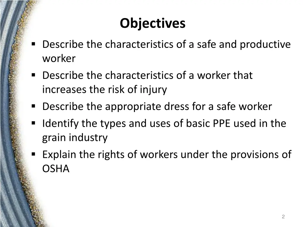 objectives