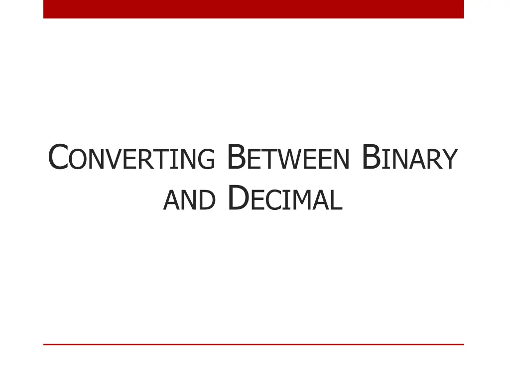 c onverting b etween b inary and d ecimal