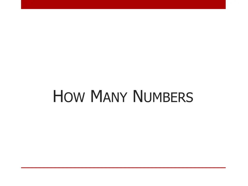 h ow m any n umbers