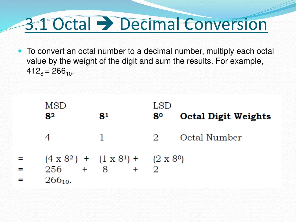 3 1 octal decimal conversion