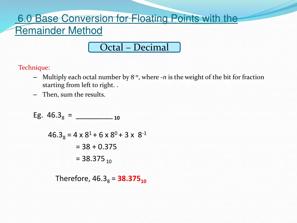 6 0 base conversion for floating points with 2