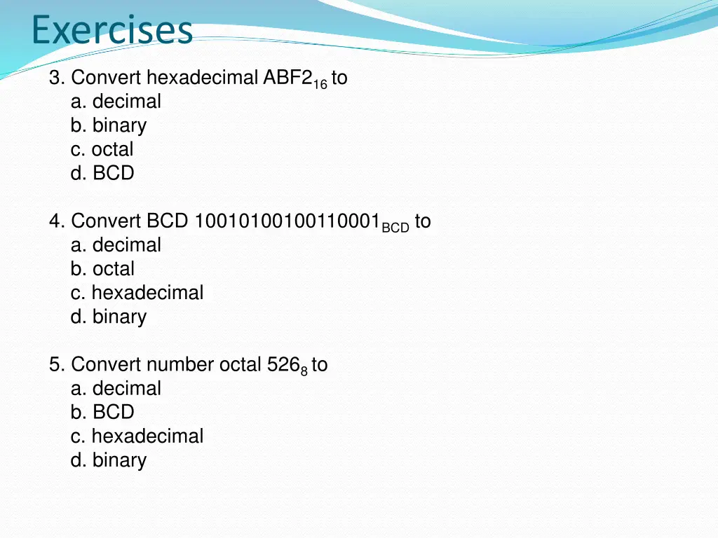 exercises 1