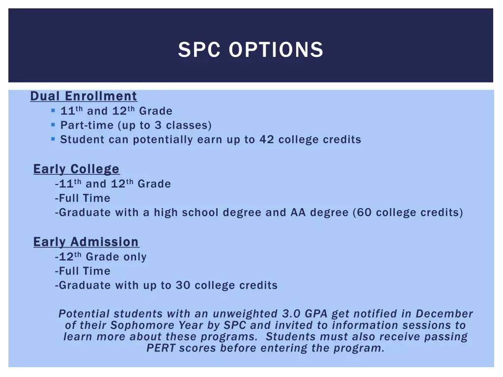 spc options