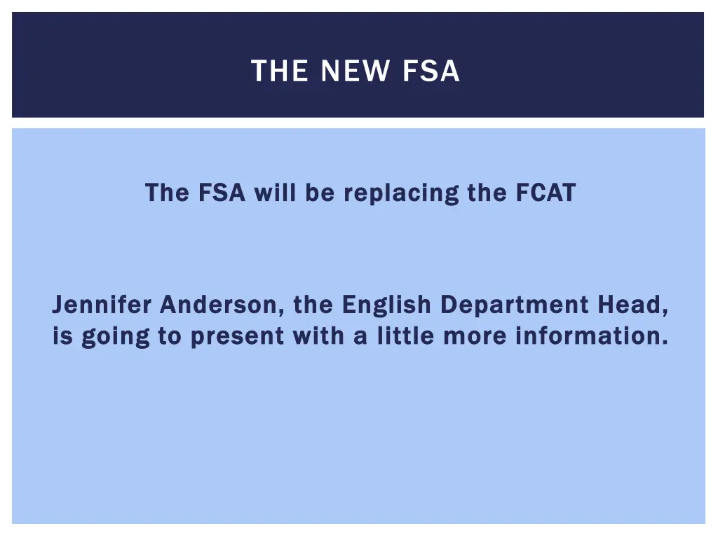 the new fsa