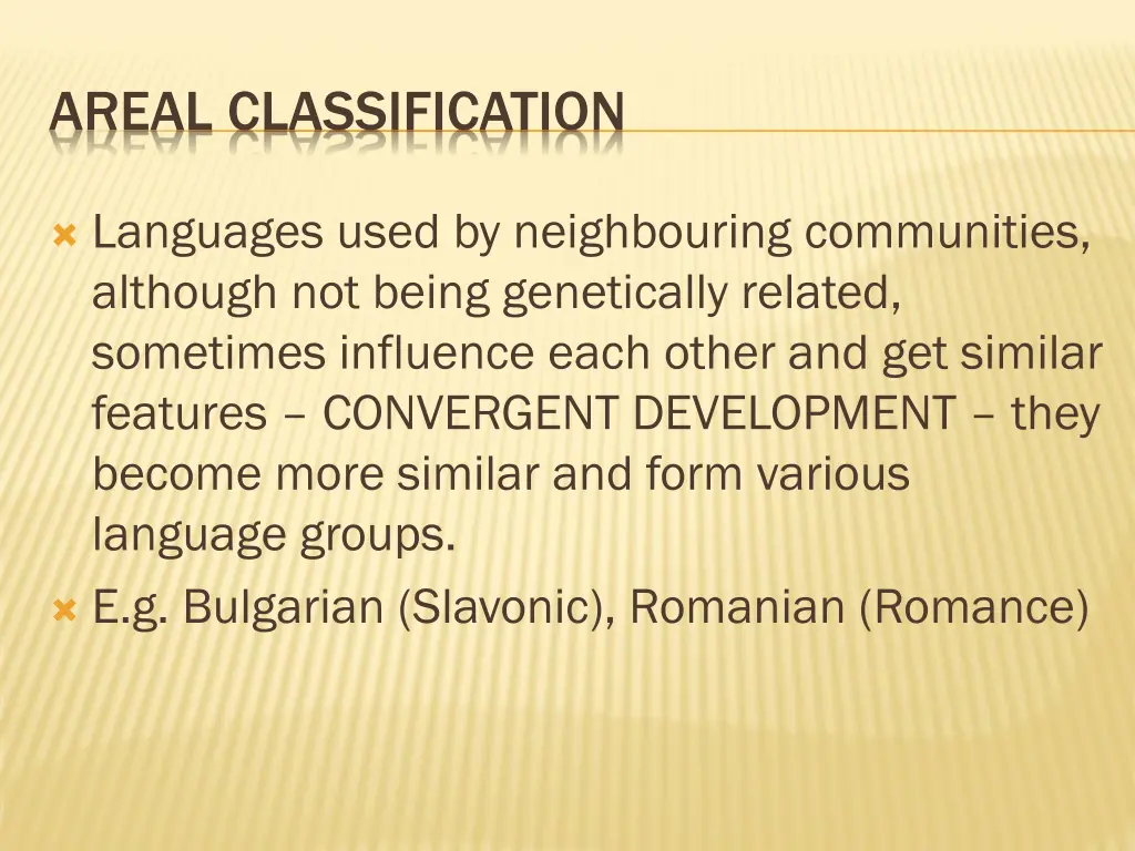 areal classification