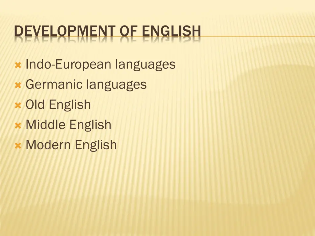 development of english