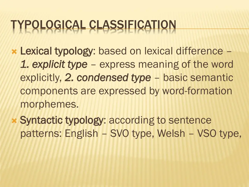 typological classification
