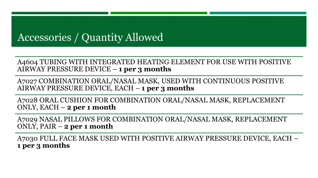 accessories quantity allowed