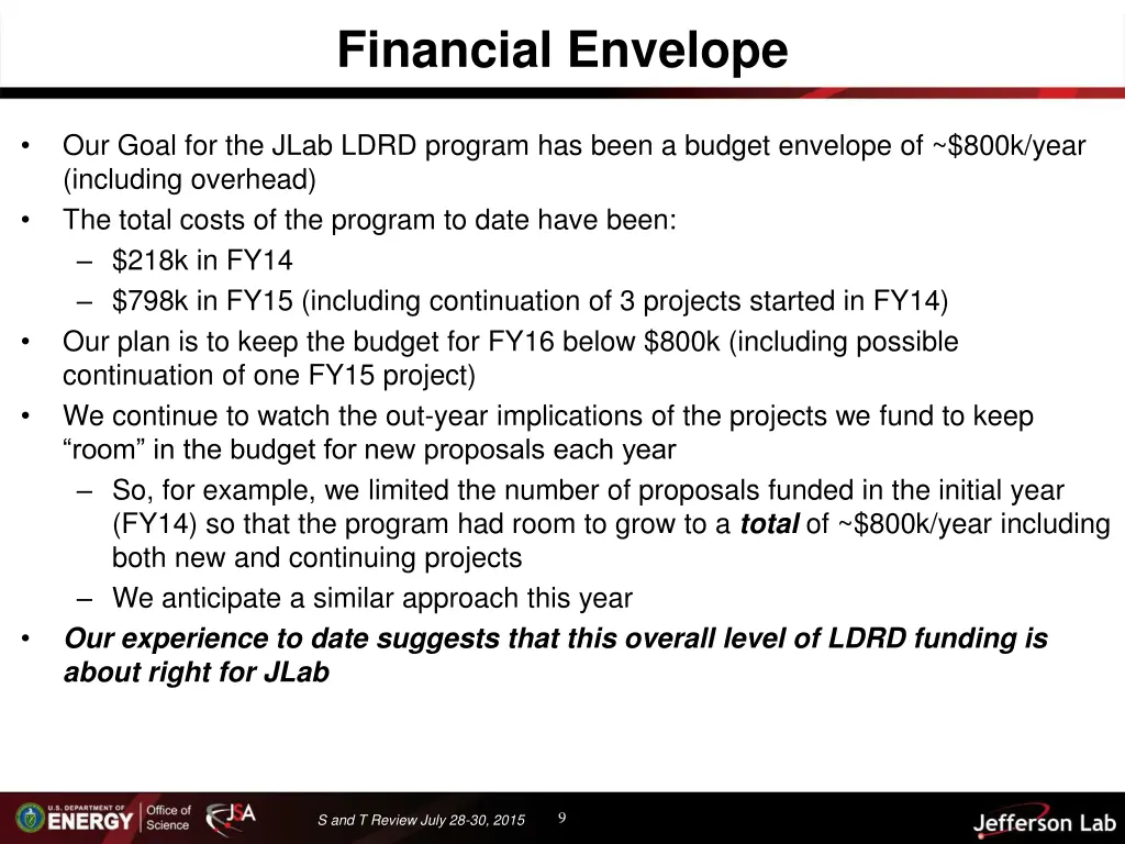 financial envelope