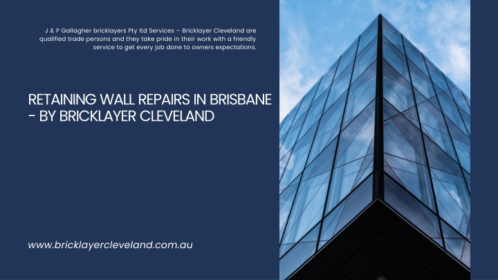 j p gallagher bricklayers pty ltd services