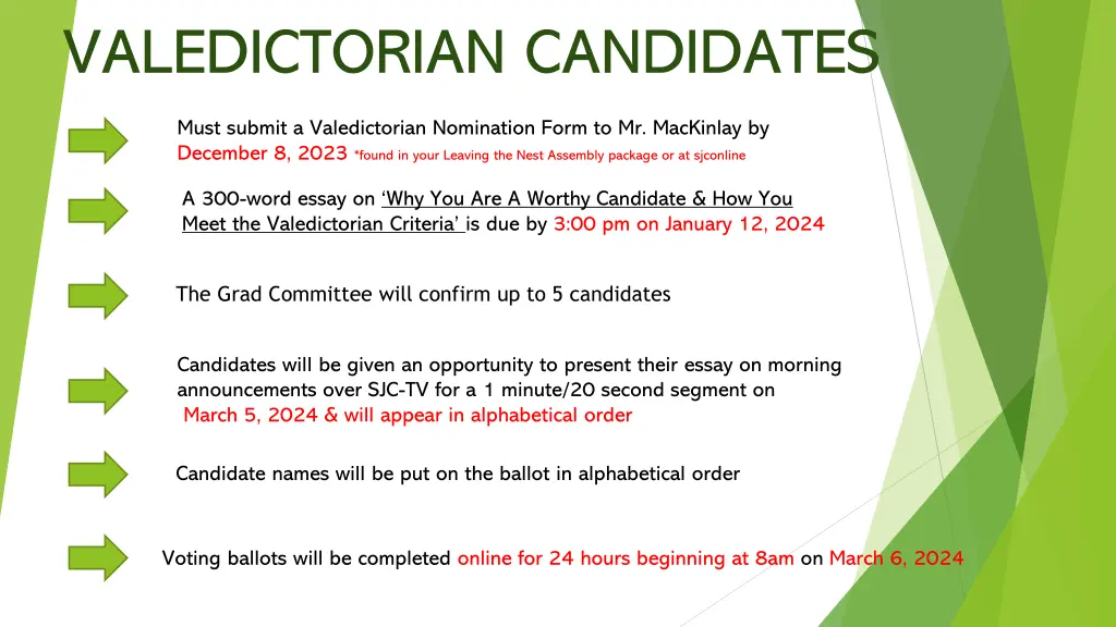 valedictorian candidates