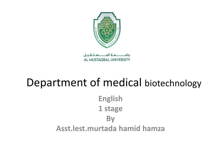 department of medical biotechnology
