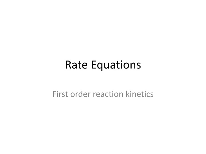 rate equations