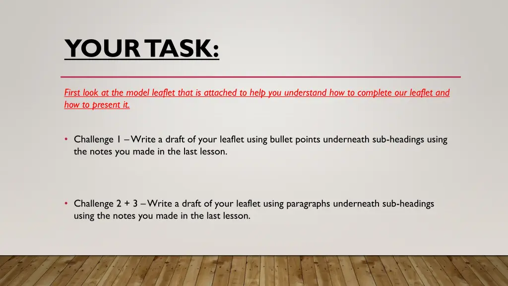 your task