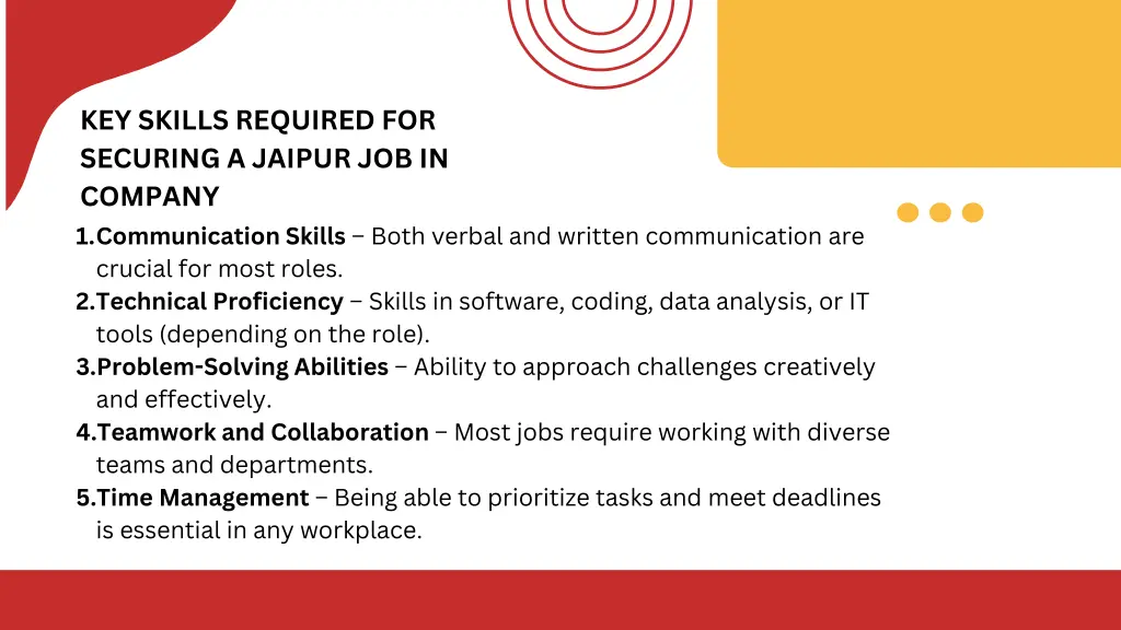 key skills required for securing a jaipur