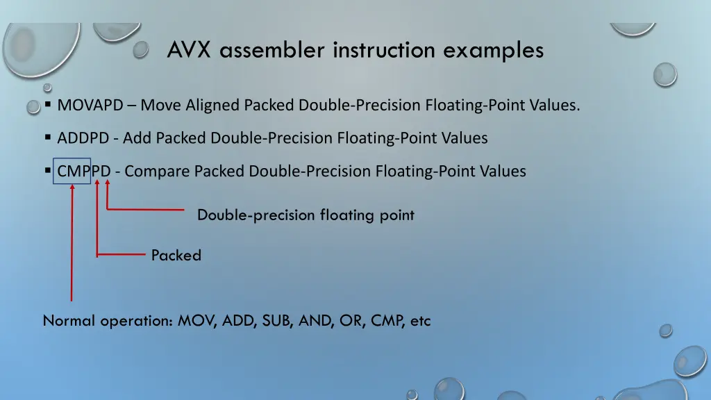 avx assembler instruction examples