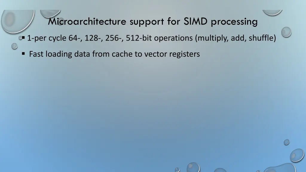 microarchitecture support for simd processing