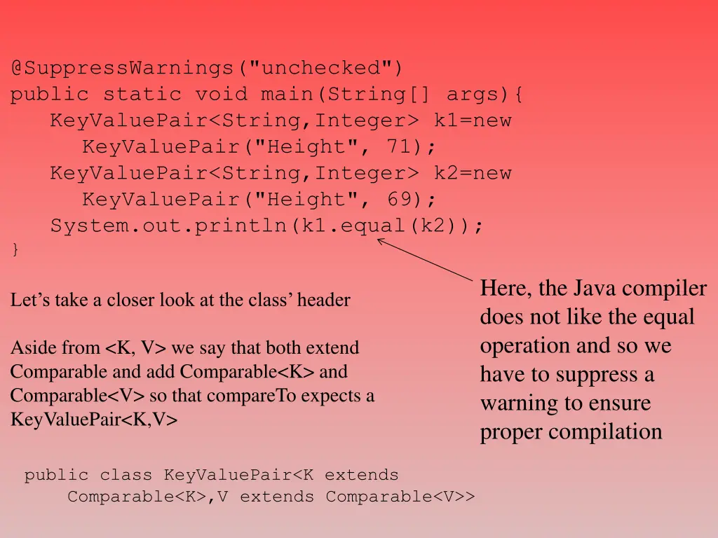 @suppresswarnings unchecked public static void