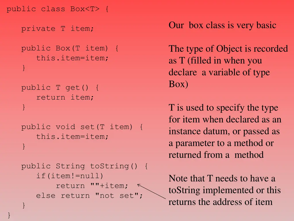 public class box t