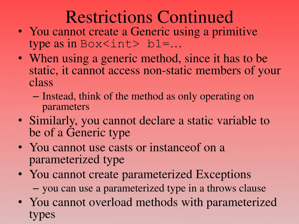 restrictions continued you cannot create