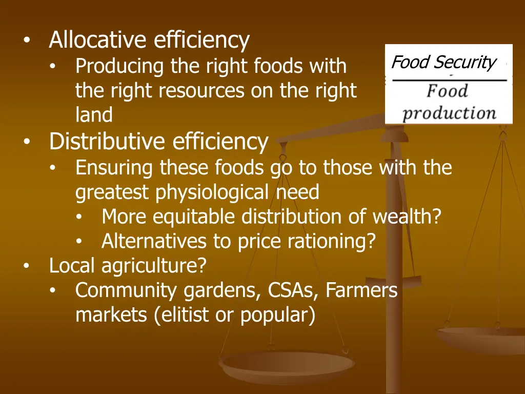 allocative efficiency producing the right foods