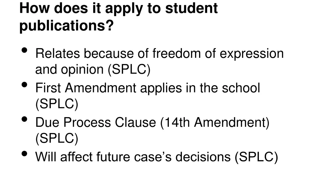 how does it apply to student publications relates
