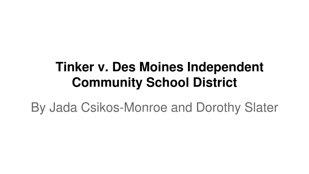 tinker v des moines independent community school