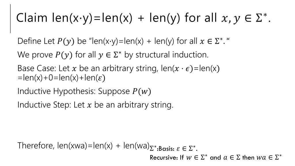 claim len x y len x len y for all 2