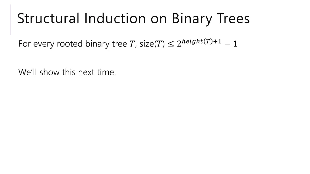 structural induction on binary trees