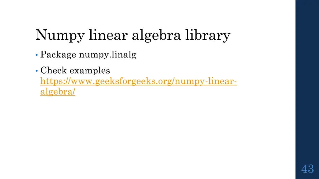 numpy linear algebra library