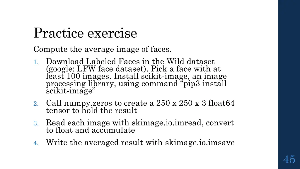 practice exercise compute the average image