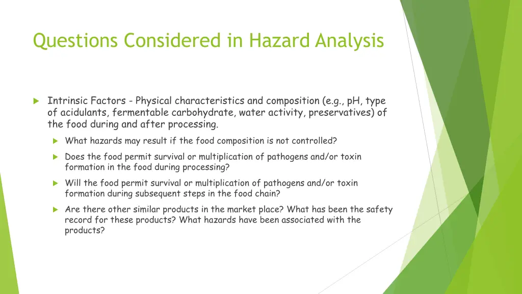 questions considered in hazard analysis 1