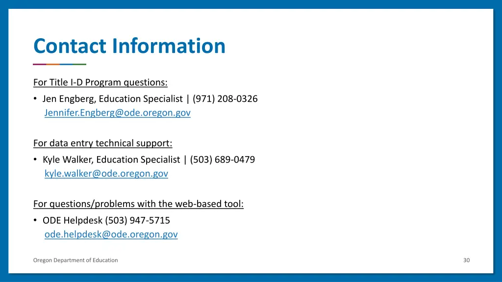 contact information