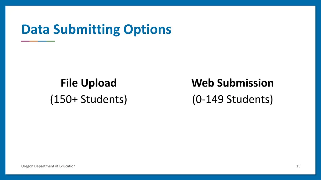 data submitting options