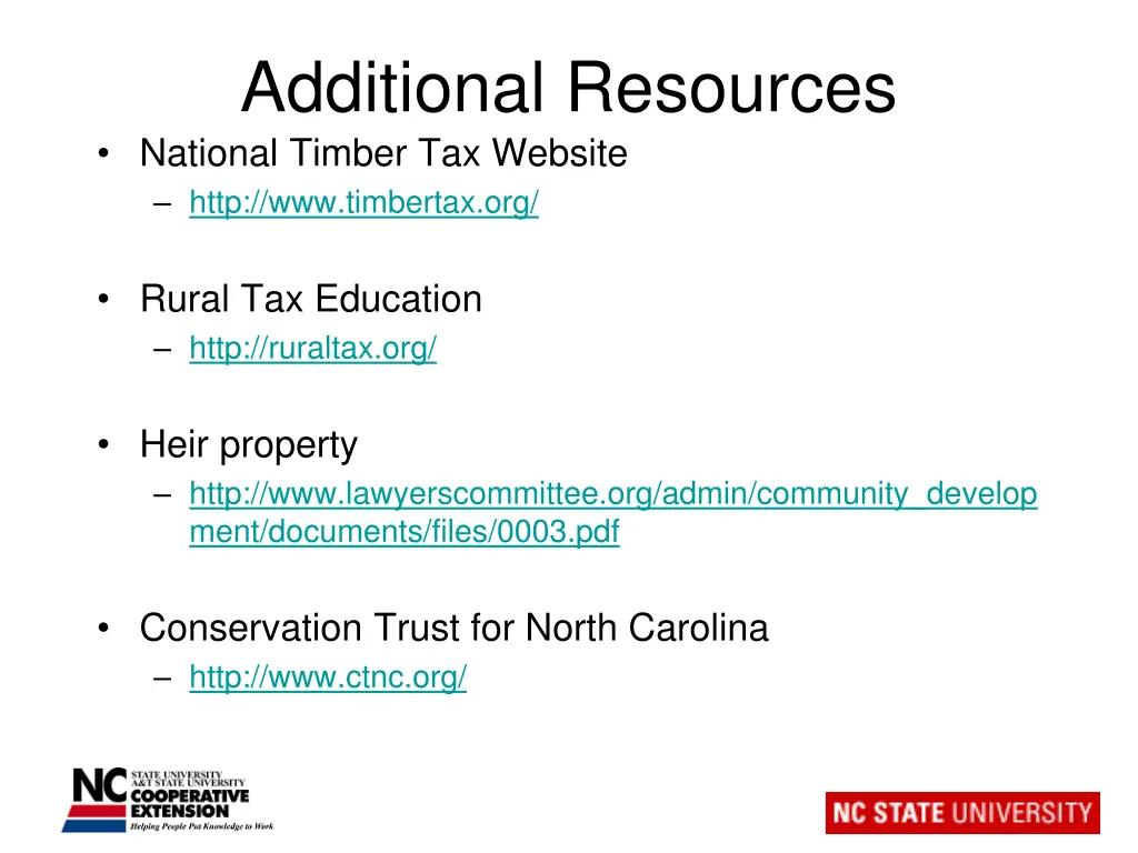 additional resources national timber tax website