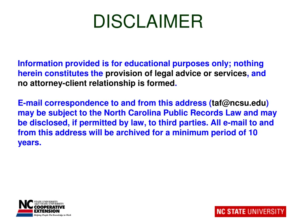 disclaimer