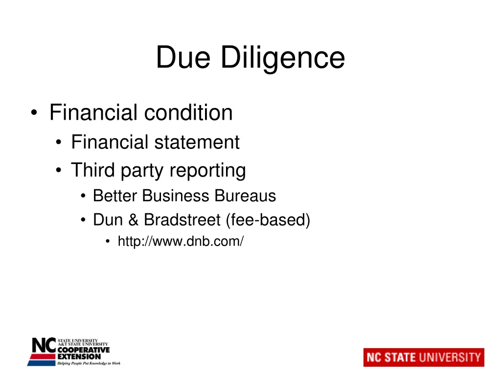 due diligence 1