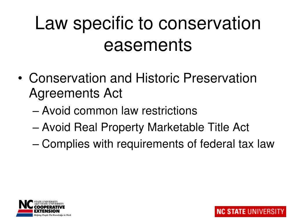 law specific to conservation easements